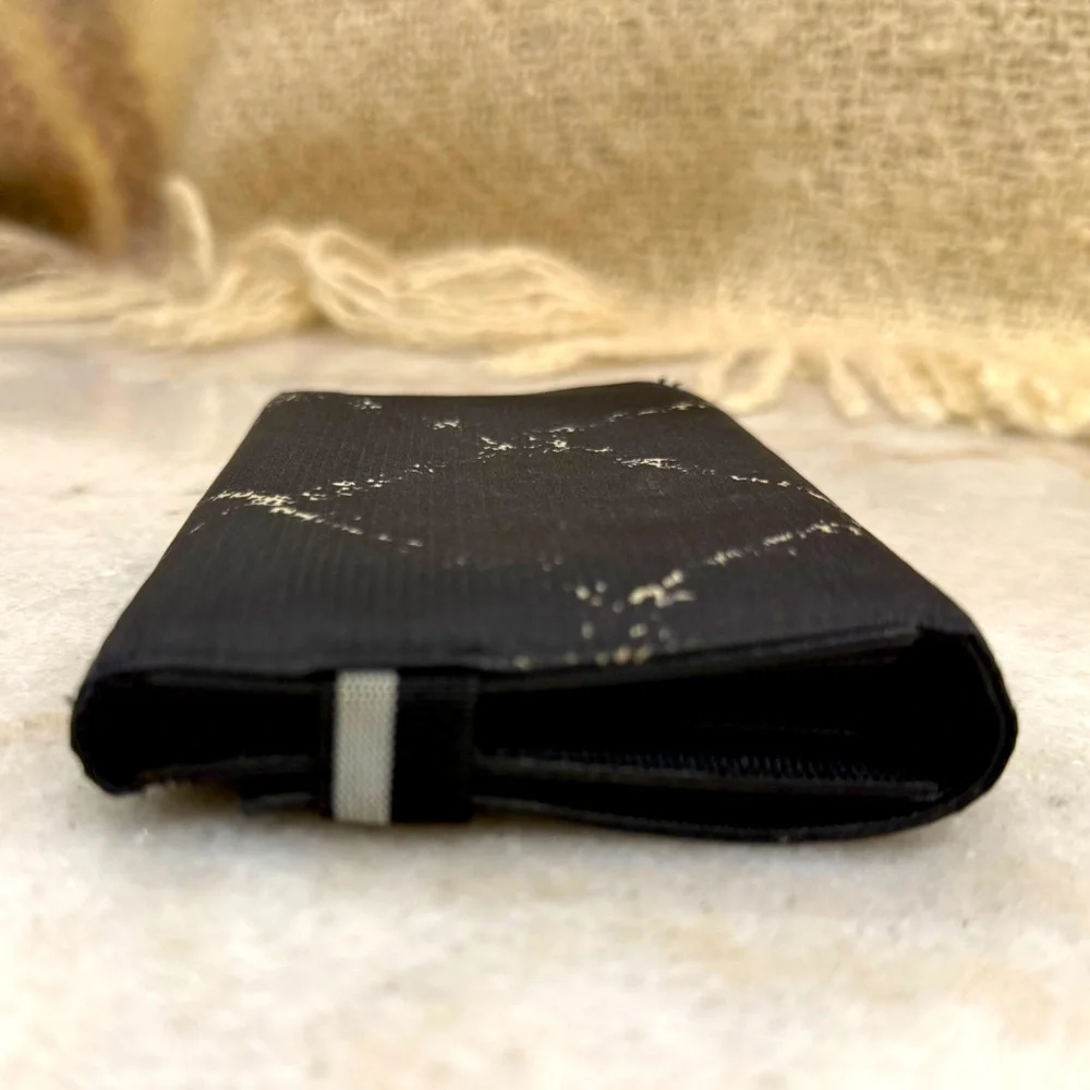 Chanel Black and White Travel Line Nylon Bifold Long Wallet